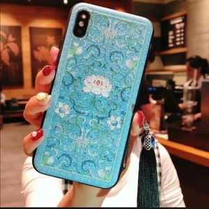 iPhone Xs X Hand-Painted Chinoiserie Silicone Case